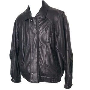 Vintage Leather Jacket Mens Brown Biker Bomber Lined Ottimo Sz M Excellent